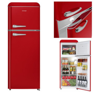 Wąska RETRO Lodówka Czerwona 55cm LFTR4555 CONCEPT
