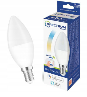 Żarówka WiFi świecowa E14 5W 230V ściemnialna TUYA