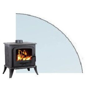 Szyba Hartowana Pod Kominek Piecyk 100x100 cm narożna