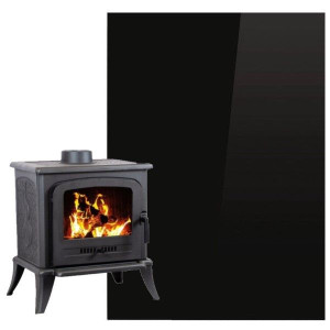Szyba Hartowana Pod Kominek Piecyk 100x80 cm CZARNA
