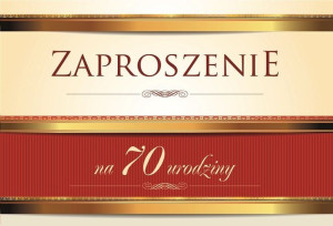 Zaproszenie na 70-te urodziny 10 szt ZT10