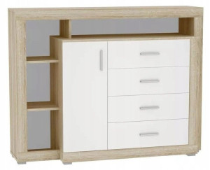 Komoda 136x104x40 WARSAW dąb sonoma/ biały poł.
