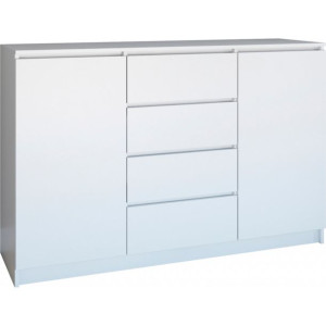 Komoda 140 2 Drzwi 4 Szuflady Biały
