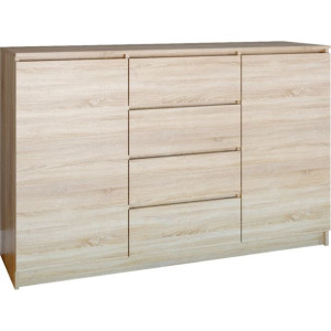 Komoda 140 2 Drzwi 4 Szuflady Sonoma