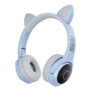 Słuchawki nagłowne bezprzewodowe CAT EAR model XY-203 niebieskie