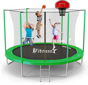 Trampolina 312Cm 10Ft Green Siatka + Kosz F-Star