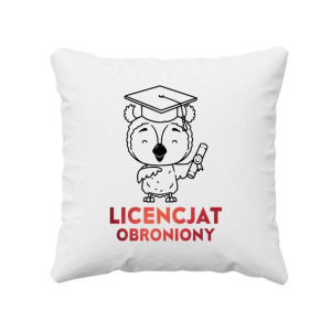 Licencjat obroniony - poduszka z nadrukiem dla świeżego absolwenta