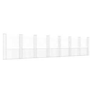 Ogrodzenie gabionowe z 8 słupkami, żelazo, 860x20x200 cm