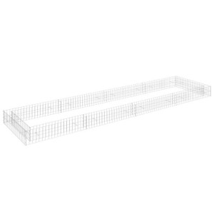 Podwyższona donica gabionowa, galwanizowana stal, 400x100x20 cm
