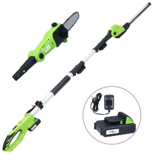 2-w-1 nożyce do żywopłotu i piła na drążku, 20V 1500 mAh Li-ion