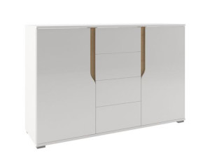 Komoda Lanco Biały Połysk/dąb Złoty 135cm