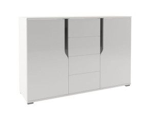 Komoda Lanco Biały Połysk/czarny 135cm