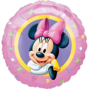 Balon Foliowy Okrągły 43cm Myszka Minnie Różowy