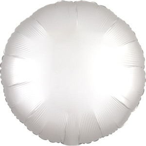 Balon Foliowy Satyna Okrągły Biały 43cm Urodziny