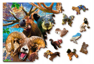Drewniane Puzzle z figurkami – Leśne zwierzęta