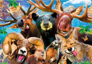 Drewniane Puzzle z figurkami – Leśne zwierzęta 200