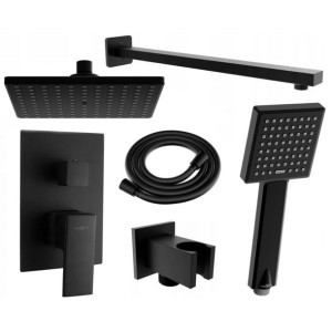 Mexen Uno DR45 zestaw prysznicowy podtynkowy, czarny - 71435DR45-70
