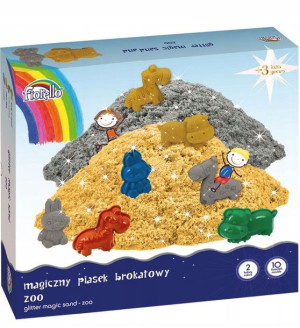 Piasek Kinetyczny Magiczny Brokatowy + Foremki 1kg
