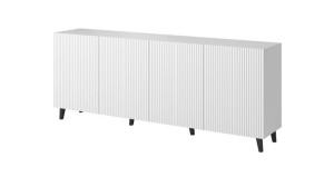 PAFOS komoda 200 cm biała matowa frezowana MDF