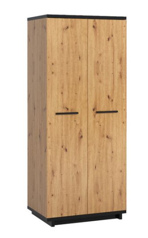 Szafa Dwudrzwiowa Dąb Artisan Czarny Mat 90cm In7