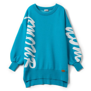 Niebieski sweter damski oversize - amour