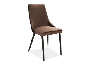 Krzesło Piano B Velvet Czarny Stelaż/brąz Bluvel48
