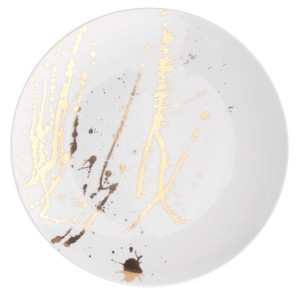 Splendor Talerz Płytki 28cm Biały Złoty
