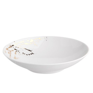 Splendor Talerz Głęboki 21cm Biały Złoty