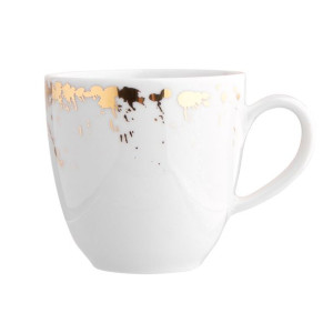 Filiżanka do kawy i herbaty porcelanowa Karolina Splendor 250 ml biała ze z