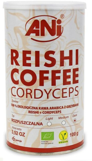 Kawa Rozpuszczalna Arabica Z Grzybami Reishi + Cordyceps Bio 100 G - Ani