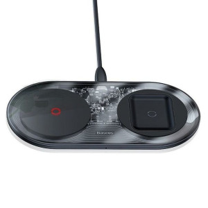 Baseus ładowarka indukcyjna Simple 2w1 Turbo Edition 24W Qi czarna TZWXJK-B