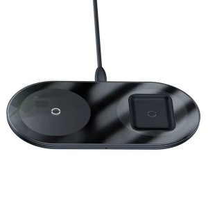 Baseus ładowarka indukcyjna Simple 2w1 15W Qi czarna WXJK-01.