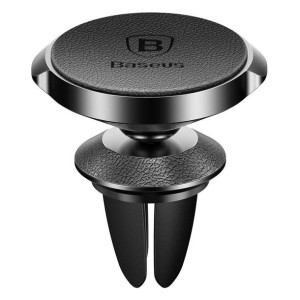 Baseus uchwyt magnetyczny do kraktki wlotu skórzany Small Ears czarny SUER-