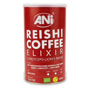 Kawa Mielona Arabica Z Grzybami Reishi + Cordyceps + Lion's Mane Bio 100g