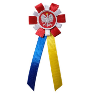 Kotylion przypinka Polska-Ukraina Wolna Ukraina