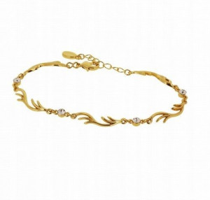 Złota Bransoletka Gałązki SWAROVSKI + GRAWER