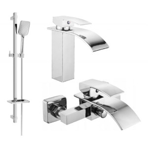 Mexen Aries DQ62 zestaw wannowy, chrom - 744803DQ62-00