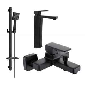 Mexen Cetus DQ45 zestaw wannowy, czarny - 744313DQ45-70