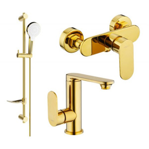 Mexen Milo DF05 zestaw prysznicowy, złoty - 713054DF05-50