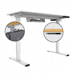 Biurko regulowane elektrycznie 120x60 cm białe SPE-O124WW