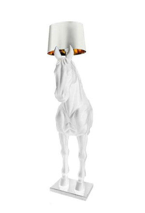 Lampa podłogowa KOŃ HORSE STAND S biała - włókno szklane