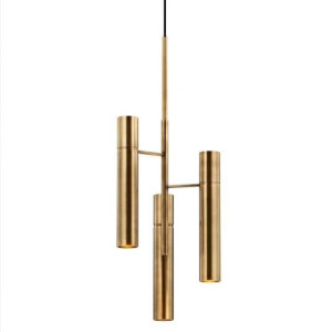 Lampa wisząca TUBI złota - mosiądz, aluminium
