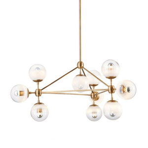 Lampa wisząca PLANETARIO 10 GOLD złota - klosze szronione