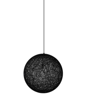Lampa wisząca LUNA 40 czarna - sznurek konopny