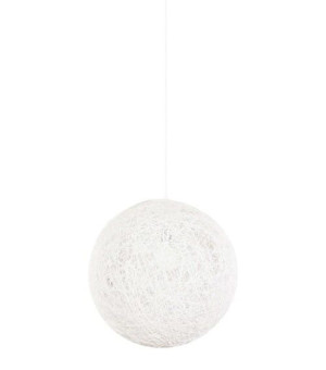 Lampa wisząca LUNA 40 biała - sznurek konopny