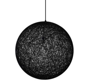 Lampa wisząca LUNA 110 czarna - sznurek konopny