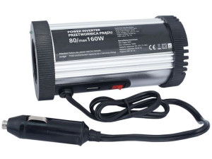 Przetwornica prądu 12V DC   230V AC 80/160W z USB 1A