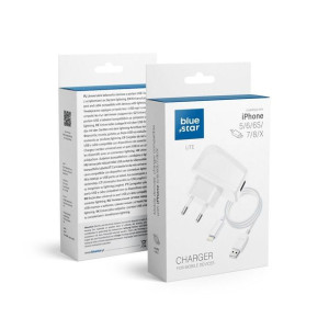 Ładowarka sieciowa do iPhone 5/6/6s/7/8/X z odpinanym kablem Blue Star Lite
