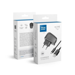 Ładowarka sieciowa USB typ C Uniwersalna z odpinanym kablem 2A Blue Star Li