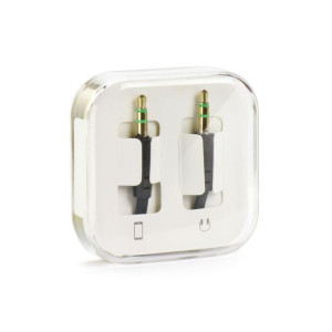 Przewód AUX JACK stereo 3,5mm BOX czarny 1m w pudełku